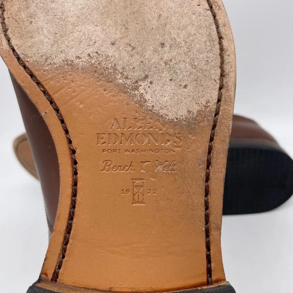 Allen Edmonds Men's Brown Carlyle Plain‎ Toe Oxford Shoes Size 9.5 EEE